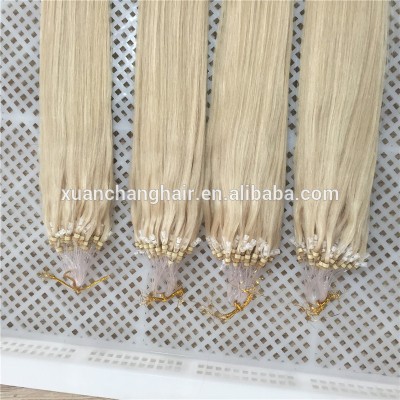 factory price hot selling 613# blonde color brazilian micro ring loop hair cuticle remy 20 inch micro ring hair extensions