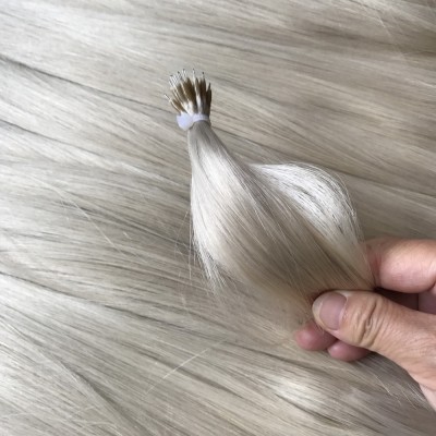 metal silver color nano ring prebounded brazilian human hair