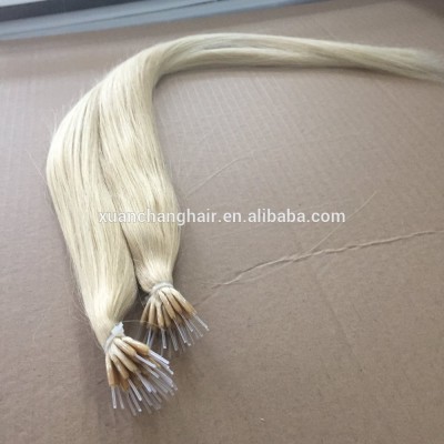 new arrival silky straigh plastic I keratin hair extension nano ring human hair