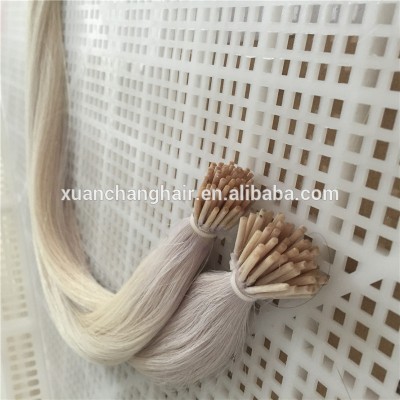 Smooth and soft ash blonde 22 inch 0.5g 0.7g 0.8g 0.9g 1g keratin U hair extension mini I tip hair