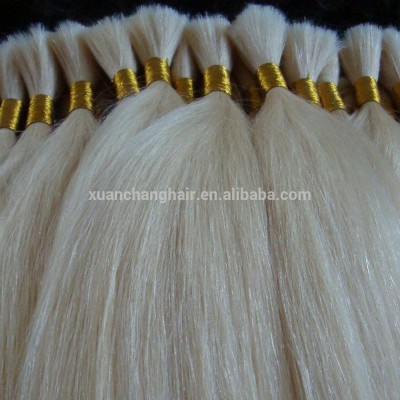 high quality natural blonde color virgin hair bulk